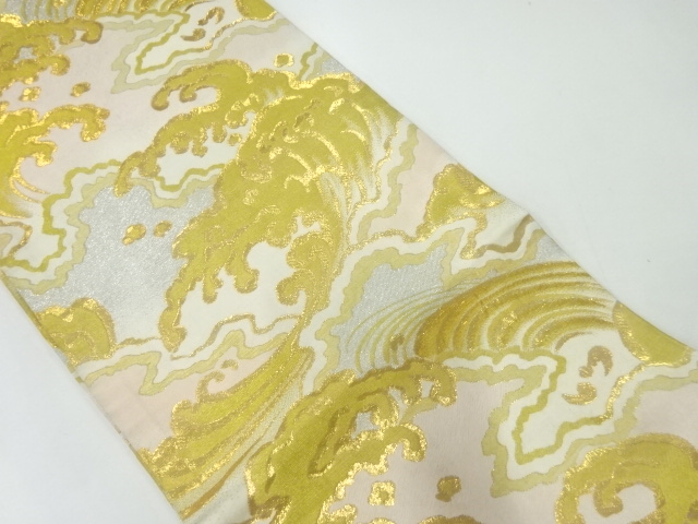 アンティーク　荒波模様織出し丸帯（材料）